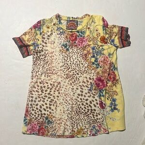 Johnny Was Flower and Giraffe Print Blouse